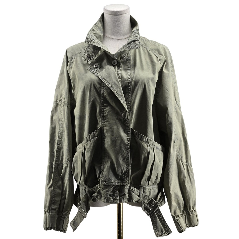 Free People Jacket Womens S Tie-Dye Cotton Blend Military Collared Pockets Short